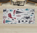 Ambesonne Nautical Decorative Rug, Pastel Colored Composition of Lighthouse Sailboat Fish Shells Octopus, Quality Carpet for Bedroom Dorm and Living Room, 2' 2" x 3' 7", Raspberry and Dark Blue