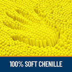 OLANLY Bathroom Rugs 44x24, Extra Soft Absorbent Chenille Bath Rugs, Rubber Backing Quick Dry, Machine Washable Bath Mats for Bathroom Floor, Tub and Shower, Home Decor Accessories, Lemon Yellow