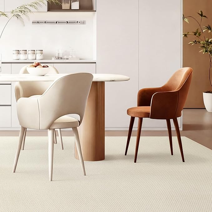 ANSSO Wool Area Rugs 9x12 Living Room,80% Merino Wool and 20% Cotton Soft Tufted Area Rug with Cotton Non-Slip Backing,Large Area Rug for Bedroom Bedroom, Dining and Home Office (Cream White)