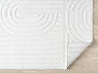 Annabel Modern Geometric Area Rug for Living Room, 8x10 Contemporary Arched Cream Neutral Rug, Stain Resistant Non-Shedding Carpet for Bedroom, Dining Room or Kitchen (8' x 10', Cream)