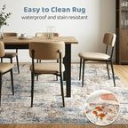 10x14 Area Rugs Living Room: Washable Large Abstract Modern Soft Rug Stain Resistant Indoor Floor Non Slip Accent Carpet for Bedroom Nursery Playroom Office Dining Room Dorm Home House- Blue