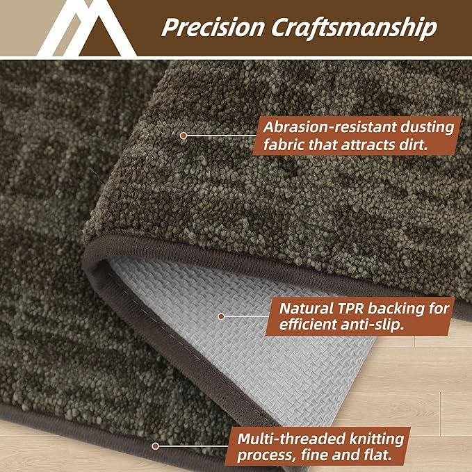 COSY HOMEER-Dirt-Trapper-Door-Mat 32"x48" Non-Slip Entryway Rugs,Washable Welcome Mat,Absorbent Entrance Mats,Low Pile Dog Door Mats for Front Back Doomats and Wet Shoes,Brown
