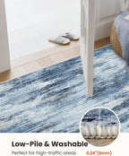 AMADA HOMEFURNISHING 9x12 Area Rugs for Living Room, Modern Large Area Rugs with Non-Slip Backing & Low Pile, Neutral Soft Washable Rug for Nursery, Bedroom, Dinning Room, Playroom, Blue