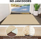 IOHOUZE Washable Runner Rug 2x12 Non Slip Rubber Backed Extra Long Hallway Runner Entryway Runner Indoor, Kitchen Rug Woven Cotton Carpet for Hall Entrance Stair, Warm Beige/Orange/Apricot