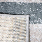 Superior Indoor Runner Rug, Jute Backed, Modern Geometric Patchwork Floor Decor for Bedroom, Office, Living Room, Entryway, Hardwood Floors, Rockwood Collection, 2' 7" x 10', Blue-Taupe