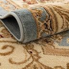 Rugs.com Chateau Collection Rug – 2' x 7' Runner Light Blue Medium Rug Perfect for Hallways, Entryways