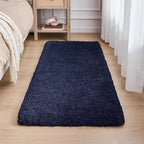 Bathroom Runner Rug 24x70 Navy Non Slip Fluffy Long Bath Mat for Bathroom Floor Washable Plush Luxury Bath Rug for Tub Absorbent Shower Sink Mat Bedside Rug