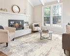 9x12 Area Rug Living Room Rugs - Washable Neutral Modern Abstract Soft Thin Rug Indoor Floor No Slip Rug Carpet for Bedroom Under Dining Table Home Office Decor - Light Brown/Gray