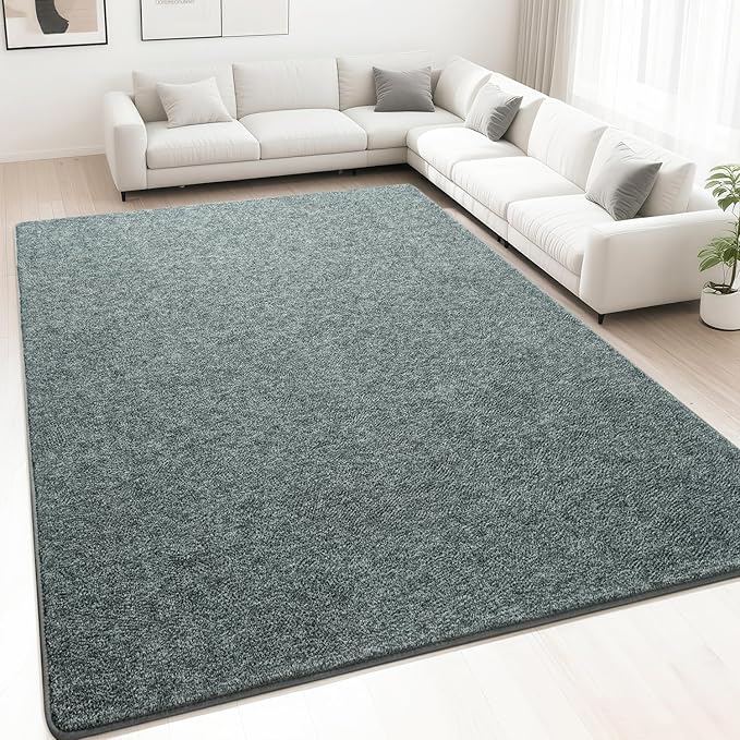 HQAYW 6x9 Large Area Rugs for Living Room Bedroom, Modern Thickened Memory Foam Soft Rug, Low Pile Minimalist Washable Non Slip Carpets for Kids Girls Boys Nursery Dorm Home Decor, Grey Green