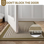 Front Door Mat 31''x47'', Absorbent Muddy Dirt Resist Washable Non Slip Low-Profile Indoor Doormat, Easy Clean Welcome Entryway Door Mats, Brown