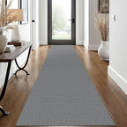 EARTHALL Washable Runner Rug 2x12 Ft Non Slip Runners for Hallways Extra Long Cotton Rubber Backed Kitchen Runner Braided Indoor Floor Carpet Runners for Entryway, Hall, Kitchen, Charcoal Gray