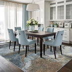 Modern Washable Rug for Living Room: Abstract 9x12 Area Rugs for Bedroom Low Pile Non Slip - Stain Resistant Carpet for Dining Room Indoor - Grey Gold