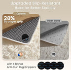 Ophanie Runner Rug for Hallway, 2x5 Upgrade Non-Slip Fluffy Soft Bedside Rugs, Bedroom Living Room Ivory Shaggy Carpet for Kids Girls Boys Dorm Nursery Home Decor Aesthetic