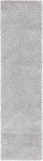 Unique Loom Davos Shag Collection Area Rug - Solid (2' 7" x 10' Runner, Sterling)