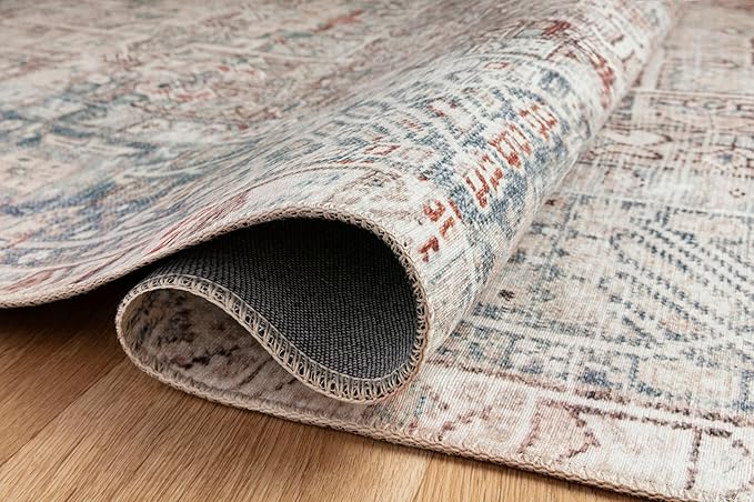 Loloi Chris Loves Julia Jules Collection JUL-07 Natural/Ocean 2'-3'' x 3'-9'', .13" Pile Height, Accent Rug