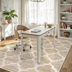 Lahome Moroccan Living Room Carpet - 4x6 Area Rug Washable Non-Slip Soft Rugs for Bedroom Ultra-Thin Throw Rug for Office, Modern Print Indoor Carpet Rug for Laundry Room Kitchen (Taupe, 4'x6')