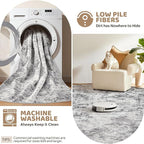 6x9 Area Rug Living Room Rugs - Washable Neutral Modern Abstract Soft Thin Rug Indoor Floor No Slip Rug Carpet for Bedroom Under Dining Table Home Office Decor - Grey