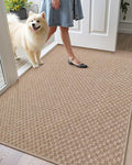 Color&Geometry Oversized Door Mat Non Slip Rubber Backed, 48"x72" Front Door Mat Indoor Outdoor Rug, Dirt Trapper Doormat, Heavy Duty Front Door Rugs, Khaki (Rolled-up NO Creases)