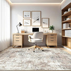 10x12 Area Rug Living Room: Washable Large Abstract Modern Soft Rugs Stain Resistant Indoor Floor Non Slip Accent Carpet for Bedroom Nursery Playroom Office Dining Room Dorm Home House- Brown