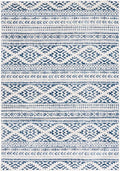 SAFAVIEH Tulum Collection Accent Rug - 2' x 3', Ivory & Navy, Moroccan Boho Tribal Design, Non-Shedding & Easy to Clean, Ideal for Front Door, Kitchen, Entryway, Foyer (TUL272D)