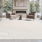 Beverly Rug Micro Loop Area Rug Light Gray 8x10 Geometric Modern Luxury Circular Durable Soft Indoor Rugs for Living Dining Room Office Stain Resistant Non Shedding Casual Indoor Carpet 8 x 10