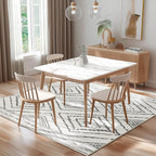Area Rug 6x6 Rug Machine Washable Non-Slip Low Pile Print Pattern Western Rug for Living Room Bedroom Entryway Tribal Series -Navywhite/Black