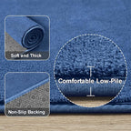 Amearea Modern Soft Hallway Runner Rug, 2x6 Feet Washable Runner Rugs for Hallway, Blue Fluffy Rug Bedroom Bedside Rugs, Non Slip Memory Foam Rug Carpet for Entrance Kitchen Living Room Decor