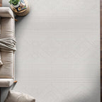 Beverly Rug Micro Loop Large Area Rug White 10x14 Modern Luxury Boho Geometric Durable Indoor Area Rugs for Living Dining Room Office Stain Resistant Non Shedding Casual Indoor Carpet White 10 x 14