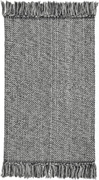 Collive Washable Area Rug 3' x 5', Modern Woven Kitchen Rugs, Grey/Cream Braided Cotton Rug Indoor Door Mat Throw Carpet for Entryway Living Room Nursery Mudroom Laundry Room