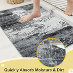 COMSLE Door Mat Soft Absorbent Indoor Front Entryway Rug Machine Washable Entrance Mats for Muddy Paws Non Slip Throw Rugs 24" x 48" Doormat for Inside Foyer Bedroom - Gray