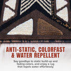 YHSF South West Native American Area Rug C318 - Easy Clean, Thick, Soft, Durable Native Tribal American Indian Inspired Rug for Bedroom/Living Room and more - Chocolate Brown, 2 Feet x 3 Feet 4 Inches