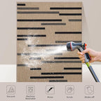 Tangsoo Stripe Easy Jute Rug,Ultra Thin 2x3 Outdoor Rug for Entryway,Non-Slip Washable Small Rug Modern Front Door Mat Non Shedding Throw Carpet for Kitchen Bedroom Porch Doorway