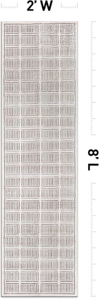 Rugshop Bohemian Stripe Lines Washable Non Slip Runner Rug 2' x 8' Ivory
