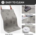 Door Mat Indoor Entrance 24"x35", 0.16" Thin Paw Print Low Pile Doormat, Non Slip Welcome Mat, Trap Dirt and Moisture, Easy Clean, Gray