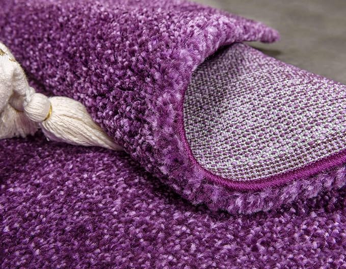 Unique Loom Solo Collection Area Rug - Calabasas (2' 2" x 13' 1" Runner, Violet)
