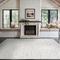 Beverly Rug Micro Loop Area Rug White/Gray 6x9 Abstract Modern Luxury Brushstroke Durable Soft Indoor Rugs for Living Dining Room Office Stain Resistant Non Shedding Casual Indoor Carpet 6 x 9
