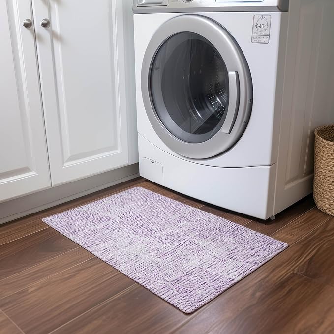 Addison Rugs Chantille ACN591 Purple 1'8" x 2'6" Indoor Outdoor Area Rug, Easy Clean, Machine Washable, Non Shedding, Bedroom, Living Room, Dining Room, Kitchen, Patio Rug