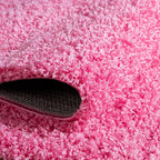 Unique Loom Solid Shag Collection Area Rug (7' 10" x 10' Oval, Taffy Pink)