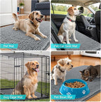 OLANLY Dog Door Mat for Muddy Paws 54x24, Absorbs Moisture and Dirt, Absorbent Non-Slip Washable Doormat, Quick Dry Chenille Mud Mat for Dogs, Entry Indoor Entryway Carpet for Inside Floor, Grey