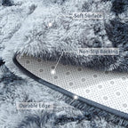 Beglad Shag Rugs for Living Room, Area Rugs 5x7 Feet Upgrade Anti-Skid Modern Minimalist Style Memory Foam Rugs for Bedroom, Indoor Carpet Suitable for Boys Room Decor, Tie-Dyed Dark Blue