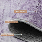 Abstract 6x9 Area Rug for Living Room Dining Room Home Office Bedroom Purple Grey