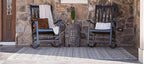 Unique Loom Outdoor Trellis Collection Area Rug - Tribal Trellis (6' 1" x 9' Rectangle, Gray/ Black)