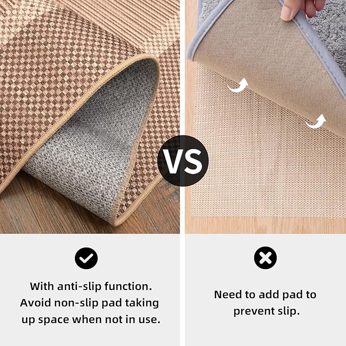 ILANGO Jute Area Rugs for Living Room, Woven Washable Rugs 3'x5' Indoor, Natural Farmhouse Rugs for High Traffice Areas, Non Slip Carpet with Rubber Backing for Bedroom Kitchen Porch
