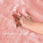 Latepis Pink Runner Faux Sheepskin Fur Rugs 2X5 Fluffy Rug for Bedroom Cute Furry Shag Fuzzy Rug for Girls Room Dorm Luxury Room Decor