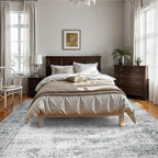 Lahome Vintage 8x10 Washable Grey Rugs for Living Room Bedroom, Boho Dining Room Rugs for Under Table, Soft Non Slip Indoor Throw Carpet for Home Office Playroom (8x10ft,Grey)