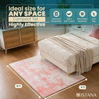Istana 4x6 Area Rug - Pink Rugs for Living Room 4x6 - Foldable Rugs for Bedroom - Stain Resistant Washable Rug - Eco-Friendly Boho Area Rugs - Easy to Clean Living Room Rug 4 x 6