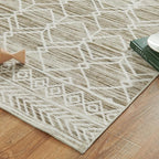 jinchan Hallway Runner Rug 2x10 - Moroccan Kitchen Machine Washable Runner Rug Modern Geometric Soft Faux Wool Ultra-Thin Low-Pile Non-Slip Carpet for Laundry Room Bedroom Farmhouse (2x10ft, Taupe)