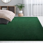 Large Area Rugs for Living Room Bedroom, 6x9 Feet Dark Green Rug, Minimalist Modern Shag Rug, Soft Thick Memory Foam Indoor Carpet, Non-Slip Washable Rug for Boys Girls Dorm Nursery Room Home Decor