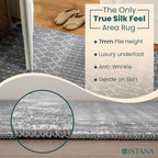 Istana 2x3 Area Rug - Dark Grey Boho Rugs for Living Room 2x3 - Foldable Small Rugs for Bedroom - Stain Resistant Washable Rug Non Slip - Eco-Friendly Area Rugs Indoor