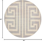 Unique Loom Athens Collection Classic Geometric Modern Border Design Area Rug (8' 0 x 8' 0 Round, Gray/ Beige)